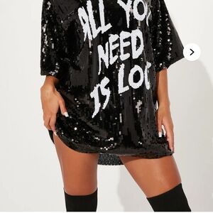 Fashion Nova Black Sequin Drees Mini